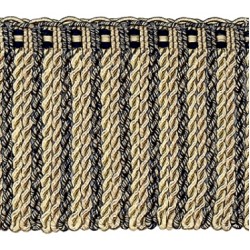 Bullion Fringe - Black & Taupe