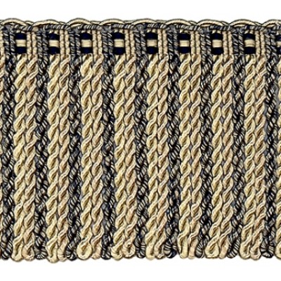 Bullion Fringe - Black & Taupe