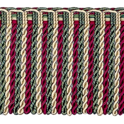 Bullion Fringe - Cherry Taupe & Forest Green