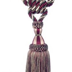 Curtain Tassel Tieback - Cherry Taupe & Forest Green