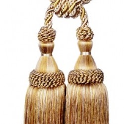 Double Tassel Tieback - Gold & Cream