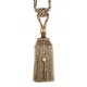 Tassel Tieback with Beads -   Black & Taupe