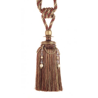 Tassel Tieback with Beads - Tigers Eye