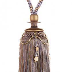 Tassel Tieback with Beads - Jacaranda