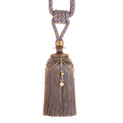 Tassel Tieback with Beads - Jacaranda