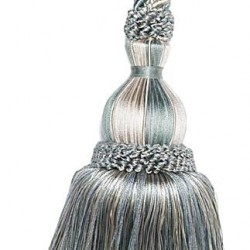 Large Tassel Tieback - Teal & Oyster