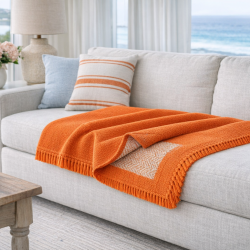 Tangerine 100% Cotton Brush Fringe