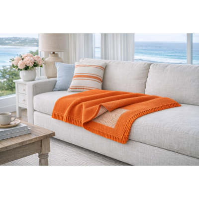 Tangerine 100% Cotton Brush Fringe