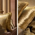 Scatter Cushions Trimmed with a Gold Brush Fringe