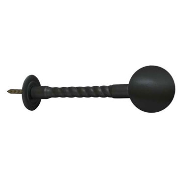 Stem & Ball Curtain Holdback - Satin Black