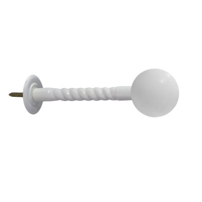 Stem & Ball Curtain Holdback - White