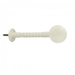 Stem & Ball Curtain Holdback - White Birch