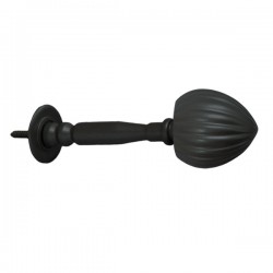 Fluted Acorn Curtain Holdback - Satin Black
