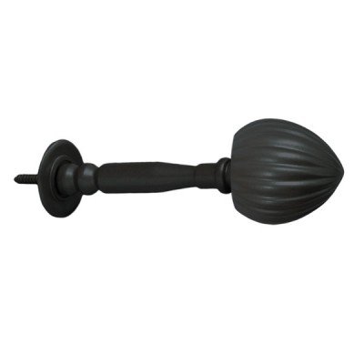 Fluted Acorn Curtain Holdback - Satin Black
