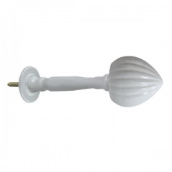 Fluted Acorn Curtain Holdback - White