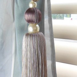 Single Tassel Tieback - Lavender, Soft Gold & Silver