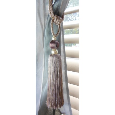 Single Tassel Tieback - Lavender, Soft Gold & Silver