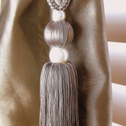 Single Tassel Tieback - Chocolate & Silver