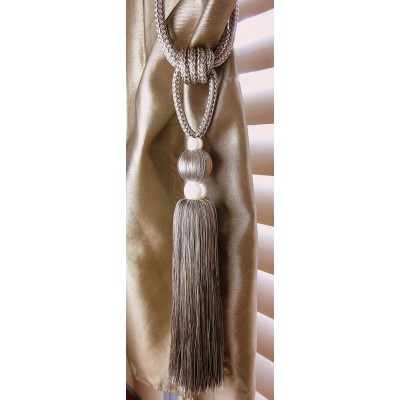 Single Tassel Tieback - Chocolate & Silver