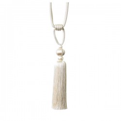 Single Tassel Tieback - Oyster & Cream