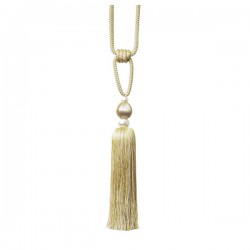 Single Tassel Tieback -  Lime Green & Taupe