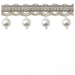Pearl Fringe - Grey, Silver & Cream