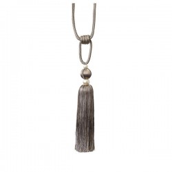 Single Tassel Tieback - Chocolate & Silver