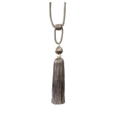 Single Tassel Tieback - Chocolate & Silver