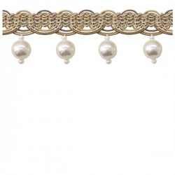 Pearl Fringe - Taupe & Cream
