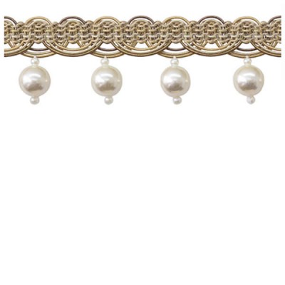 Pearl Fringe - Taupe & Cream