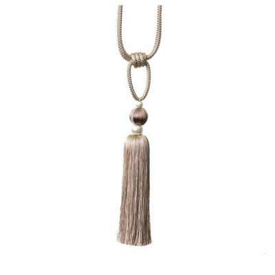 Single Tassel Tieback - Taupe & Cream