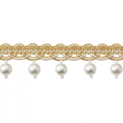 Pearl Fringe Trim - Light & Dark Gold