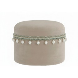 Pearl Fringe Trim - Blue & Taupe