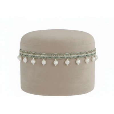 Pearl Fringe Trim - Blue & Taupe