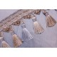 Tassel Trim - Lime Green & Taupe
