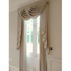 Pearl Fringe Trim - Taupe & Cream
