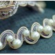 Braid with Pearls - Taupe & Cream