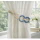 Magnetic La Corona Curtain Tieback - Blue & Cream