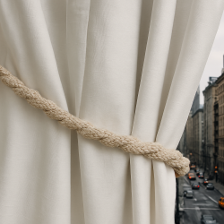 Magnetic Weaved Rope Tieback - Linen