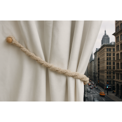 Magnetic Weaved Rope Tieback - Linen