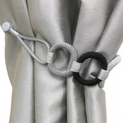 Magnetic La Corona Curtain Tieback - Black & Silver