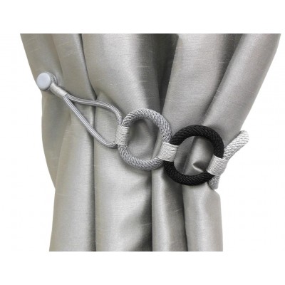 Magnetic La Corona Curtain Tieback - Black & Silver