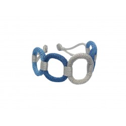 Magnetic La Corona Curtain Tieback - Blue & Cream