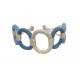 Magnetic La Corona Curtain Tieback - Blue & Cream