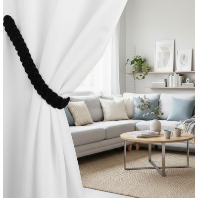 Magnetic Curtain Holdback Black - Stylish & Functional Design 