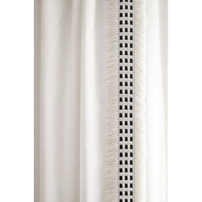Ruche Braid Trim - Crisp White & Black