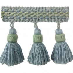 Tassel Fringe - Soft Blue & Green