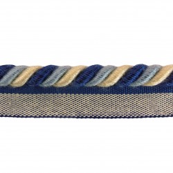 8mm Flanged Cord - Blue & Cream Combo