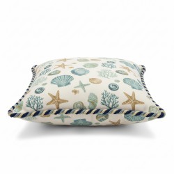 8mm Flanged Cord - Blue & Cream Mix