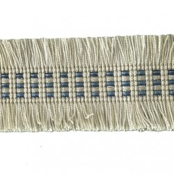 Ruche Braid Trim - Cream & Blue Mix